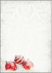 Weihnachtliches Motivpapier mit roten Christbaumkugeln
